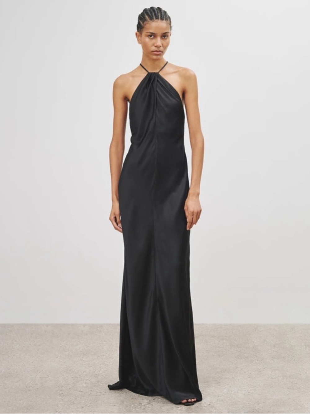 Nili Lotan Larissa Black Halter Gown